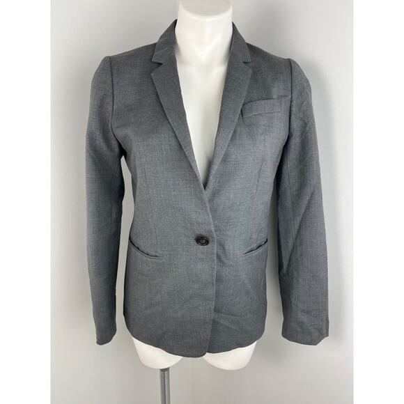 Women’s J.Crew Super 120s Wool Charcoal Gray Blazer Career Size 4 - Picture 1 of 6